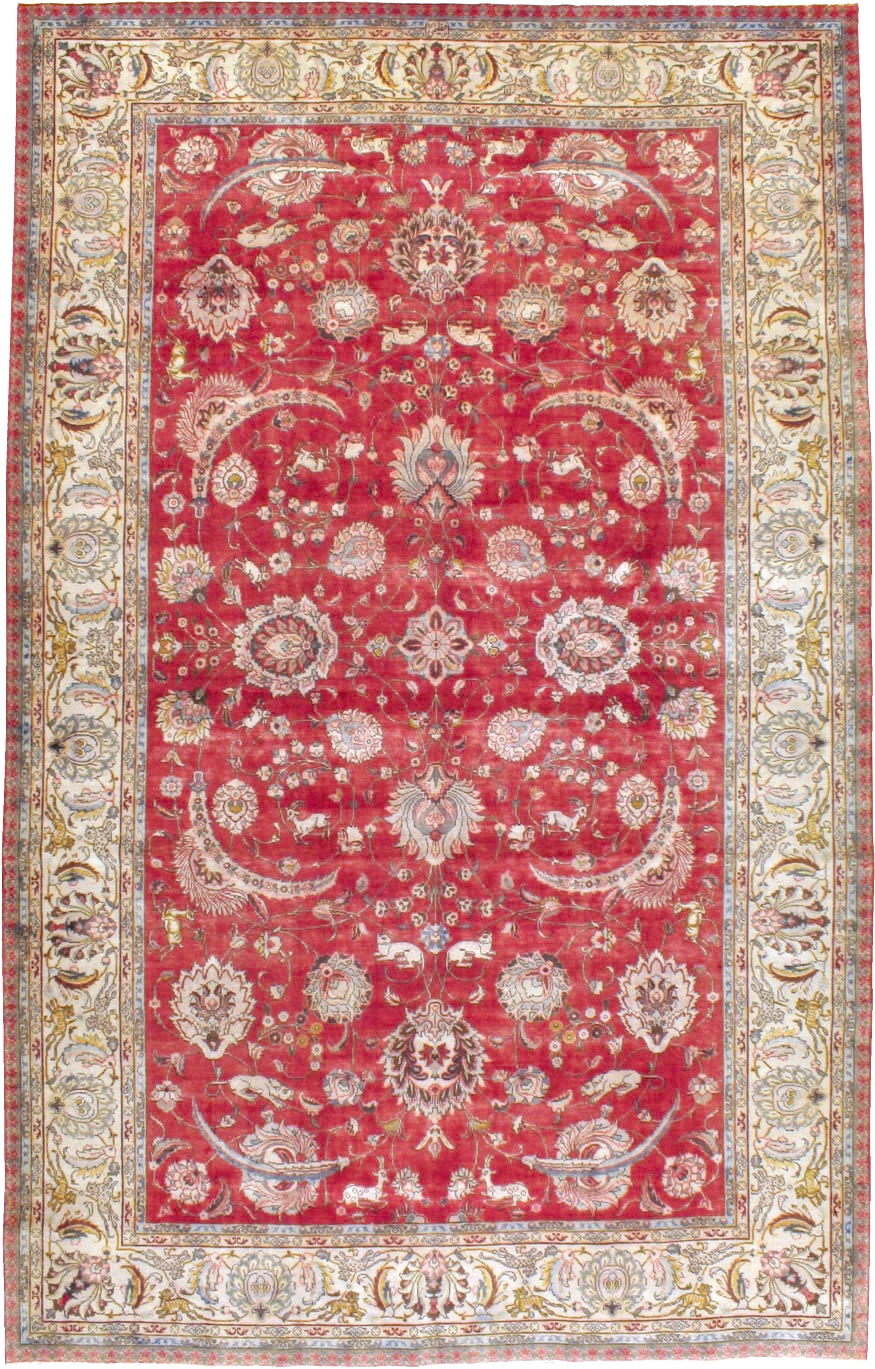 Vintage Persian Tabriz Carpet, No.13859 - Gsblank