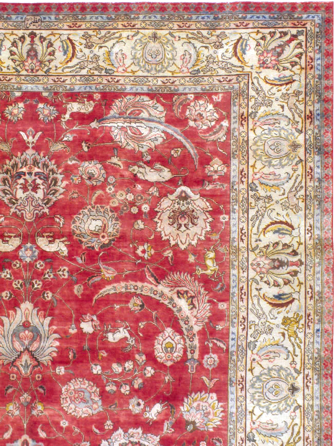 Vintage Persian Tabriz Carpet, No.13859 - Gsblank