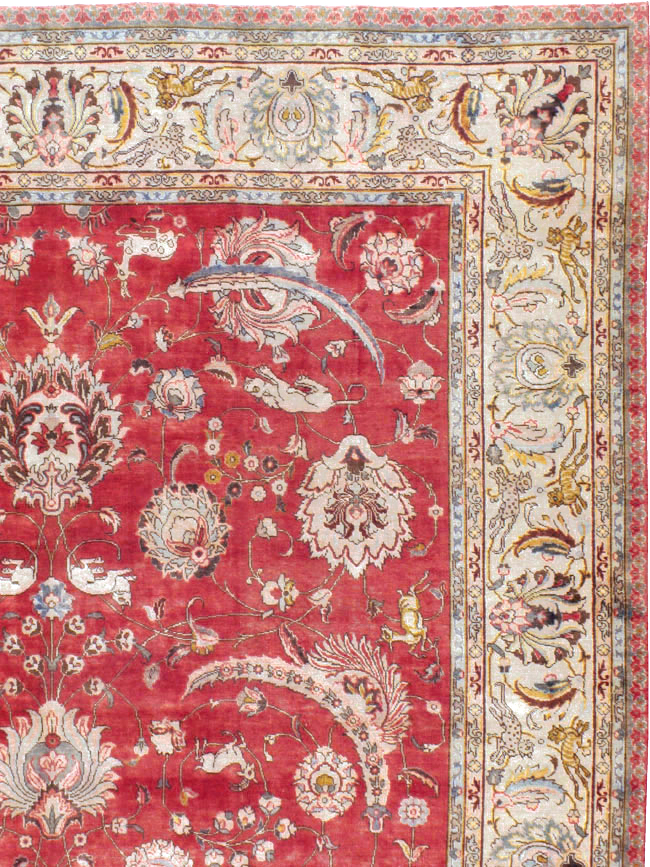 Vintage Persian Tabriz Carpet, No.13859 - Gsblank
