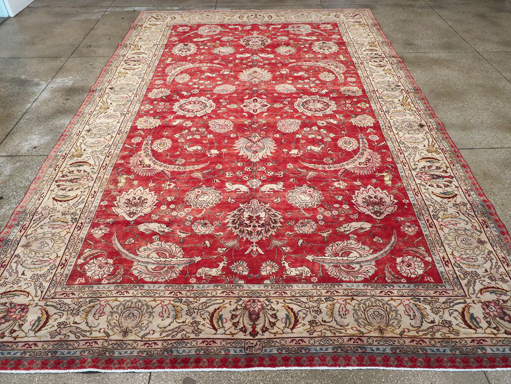 Vintage Persian Tabriz Carpet, No.13859 - Gsblank