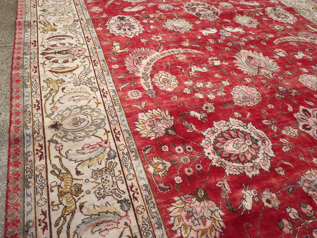 Vintage Persian Tabriz Carpet, No.13859 - Gsblank