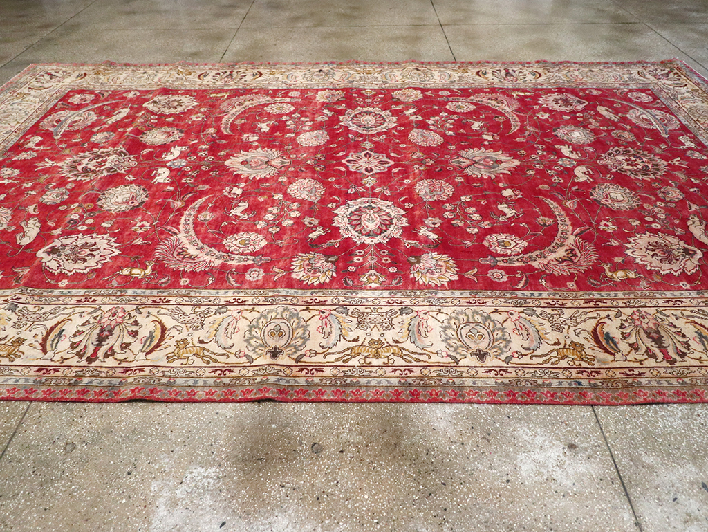 Vintage Persian Tabriz Carpet, No.13859 - Gsblank