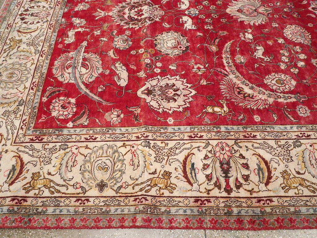 Vintage Persian Tabriz Carpet, No.13859 - Gsblank