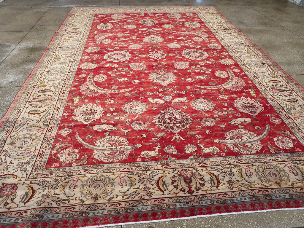 Vintage Persian Tabriz Carpet, No.13859 - Gsblank