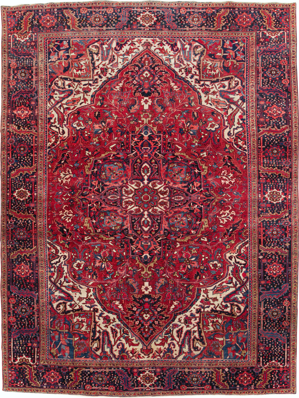 Vintage Persian Heriz Room Size Carpet, No.13870 - Gsblank
