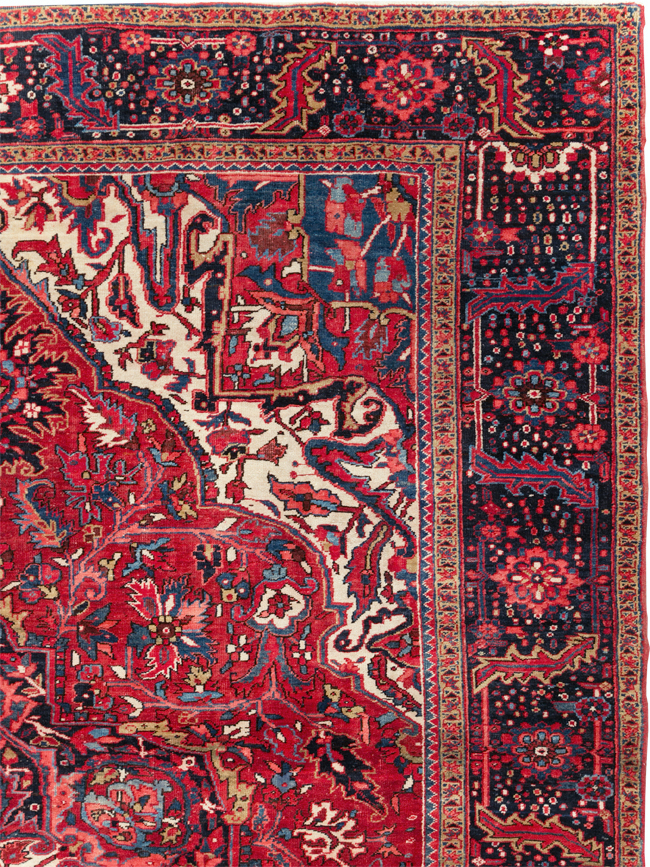 Vintage Persian Heriz Room Size Carpet, No.13870 - Gsblank