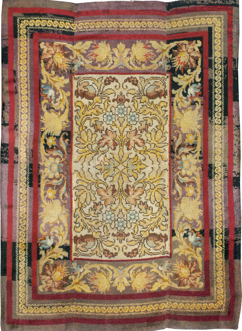 Vintage Irish Donegal Accent Carpet, No.13979 - Gsblank