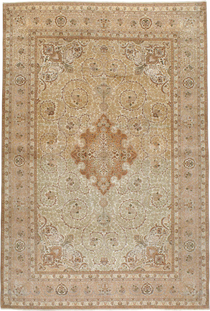 Vintage Persian Tabriz Carpet, No.13996 - Gsblank