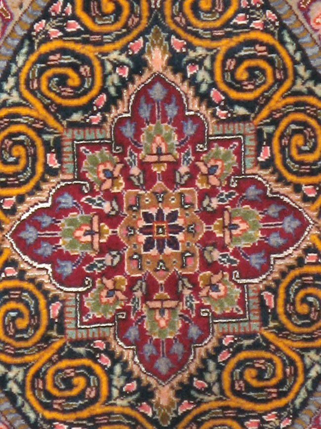 Vintage Persian Tabriz Oval Carpet (Pair: 1 of 2), No.14005 - Gsblank