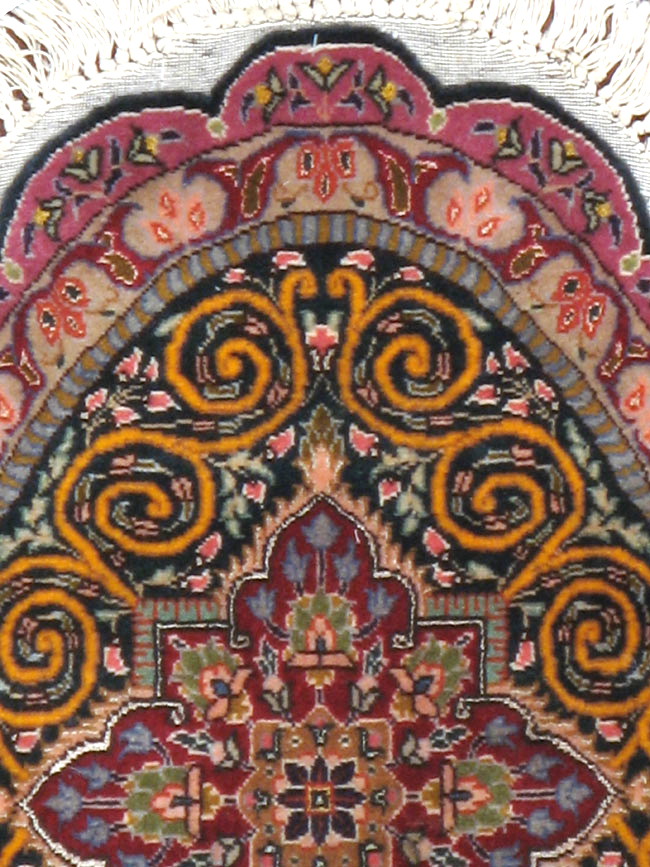 Vintage Persian Tabriz Oval Carpet (Pair: 1 of 2), No.14005 - Gsblank