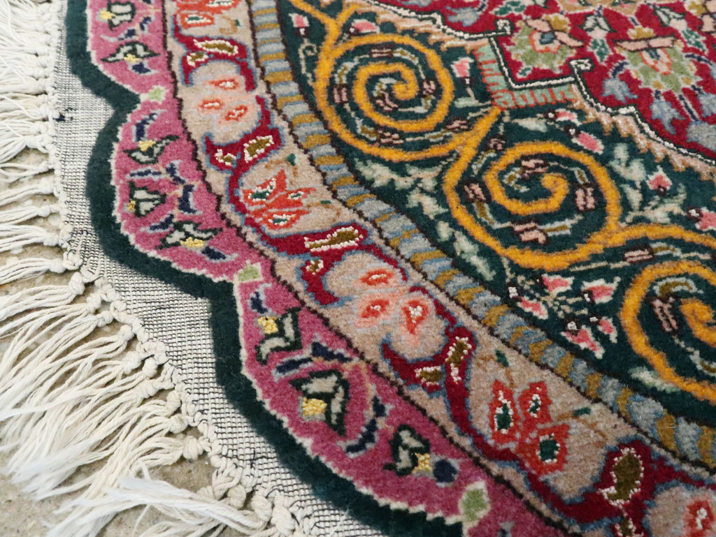 Vintage Persian Tabriz Oval Carpet (Pair: 1 of 2), No.14005 - Gsblank