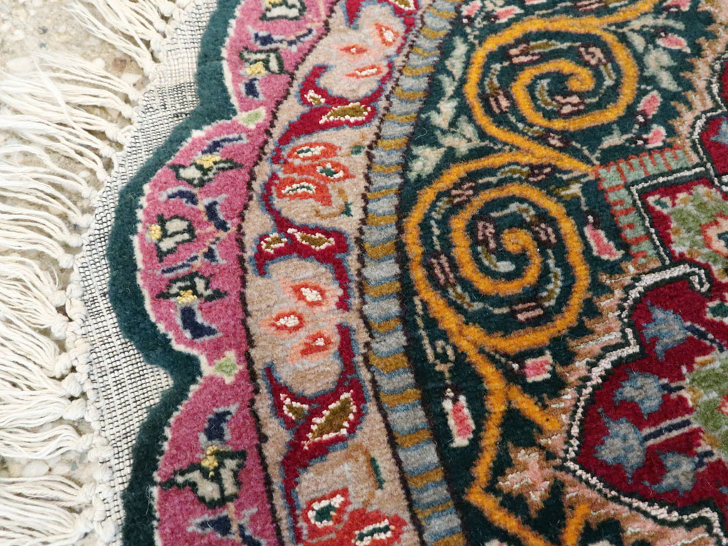 Vintage Persian Tabriz Oval Carpet (Pair: 1 of 2), No.14005 - Gsblank