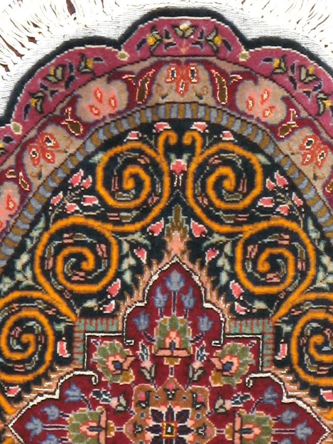 Vintage Persian Tabriz Oval Carpet (Pair: 2 of 2), No.14006 - Gsblank