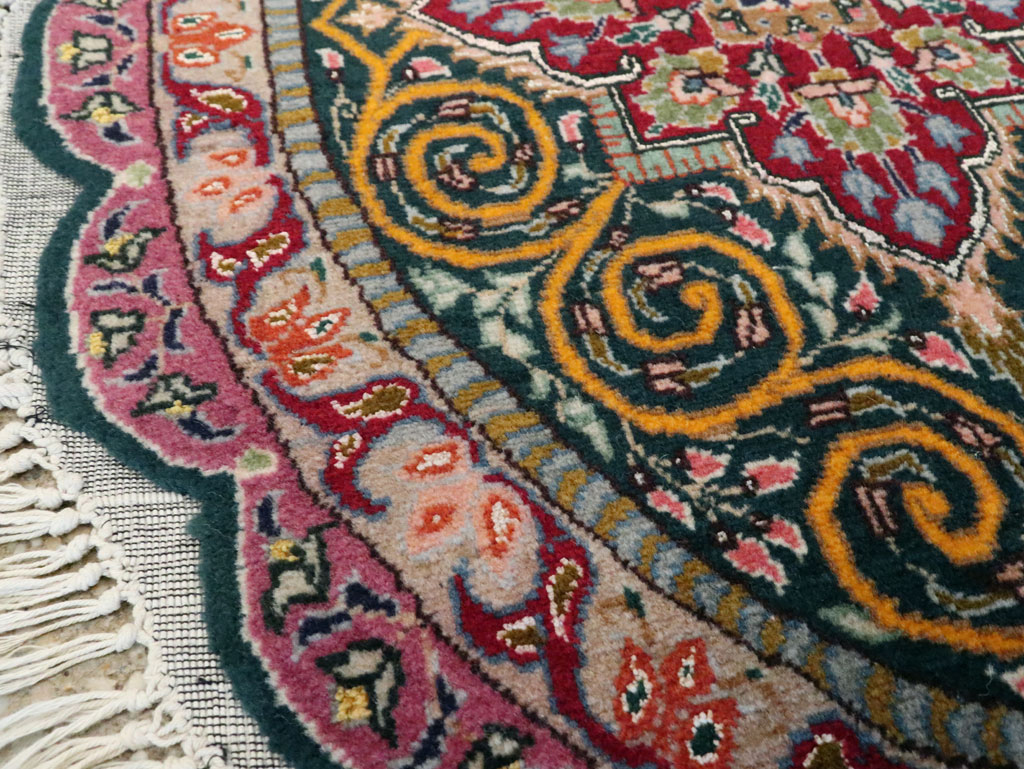 Vintage Persian Tabriz Oval Carpet (Pair: 2 of 2), No.14006 - Gsblank