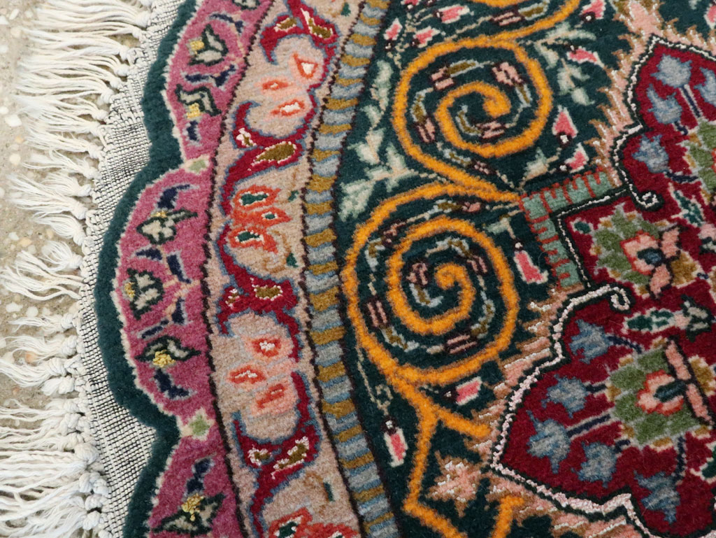 Vintage Persian Tabriz Oval Carpet (Pair: 2 of 2), No.14006 - Gsblank