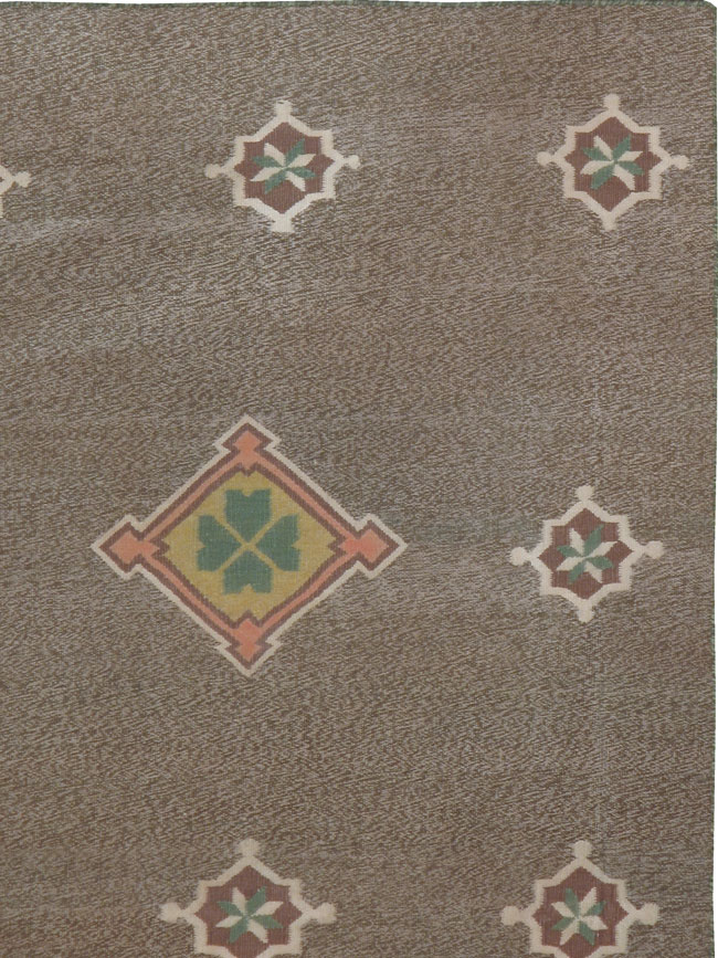 Vintage Indian Flat-woven Dhurrie Rug, No.14020 - Gsblank