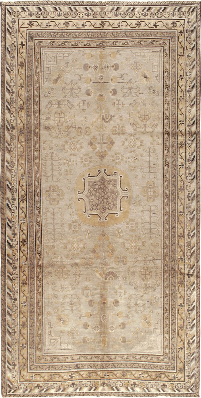 Antique East Turkestan Khotan Carpet, No.14075 - Gsblank