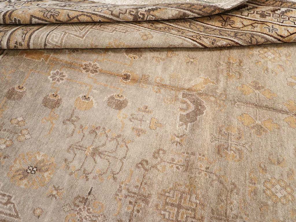 Antique East Turkestan Khotan Carpet, No.14075 - Gsblank