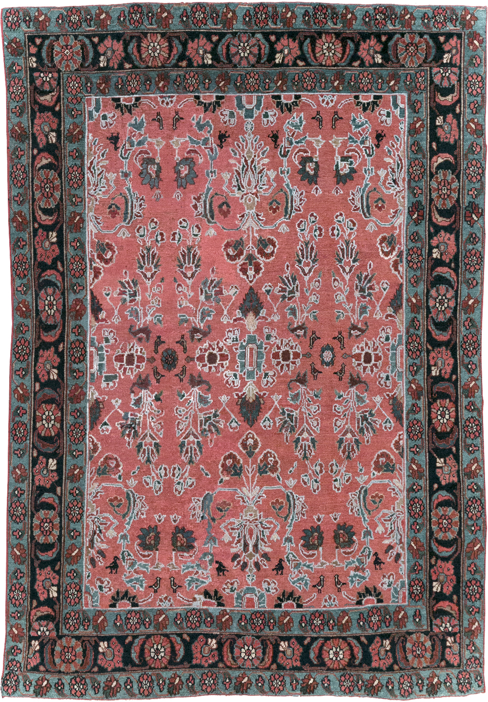 Vintage Persian Bibikabad Accent Rug, No.14114 - Gsblank