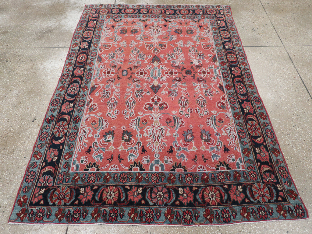 Vintage Persian Bibikabad Accent Rug, No.14114 - Gsblank