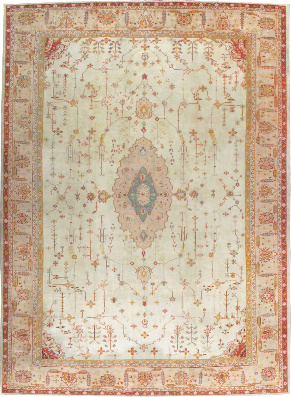 Antique Turkish Oushak Carpet, No.14236 - Gsblank