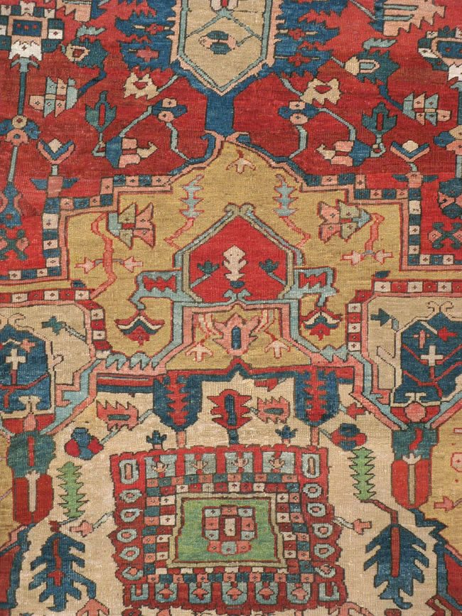 Antique Persian Heriz Carpet, No.14272 - Gsblank