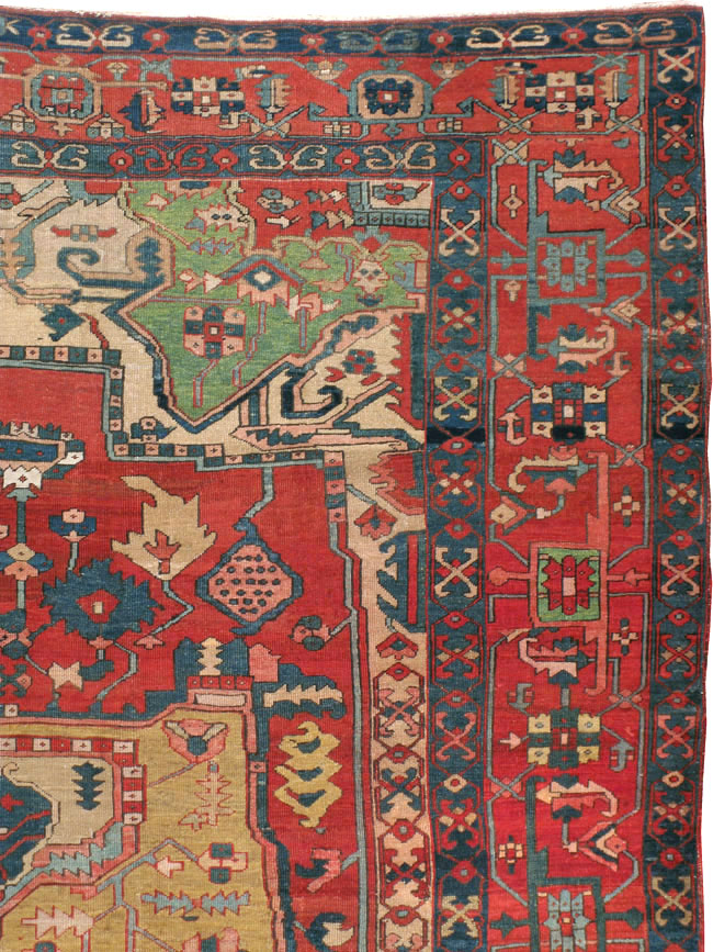 Antique Persian Heriz Carpet, No.14272 - Gsblank