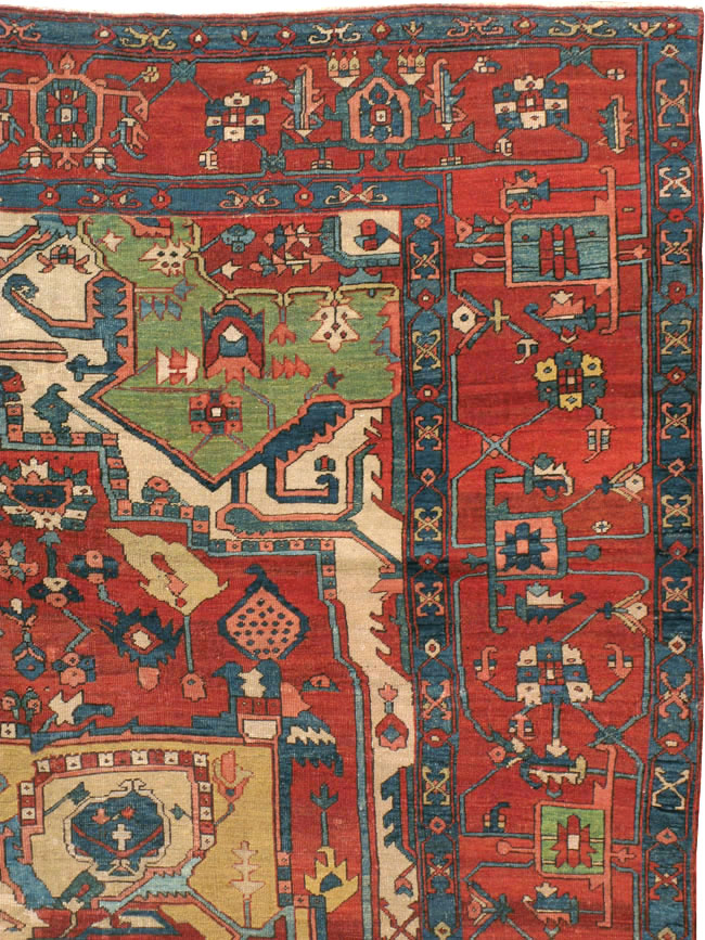 Antique Persian Heriz Carpet, No.14272 - Gsblank