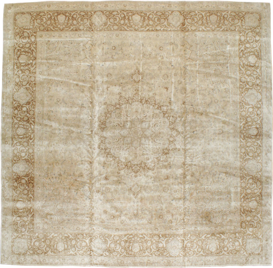 Vintage Persian Tabriz Square Carpet, No.14307 - Gsblank