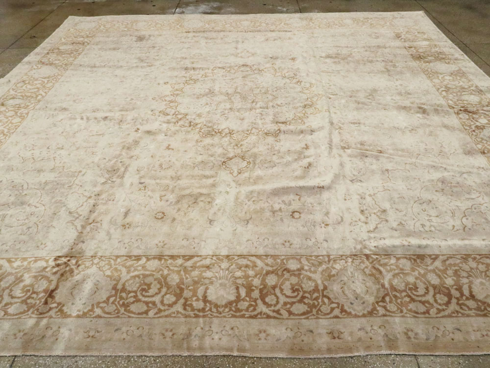 Vintage Persian Tabriz Square Carpet, No.14307 - Gsblank
