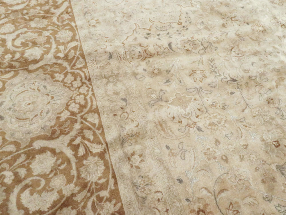 Vintage Persian Tabriz Square Carpet, No.14307 - Gsblank