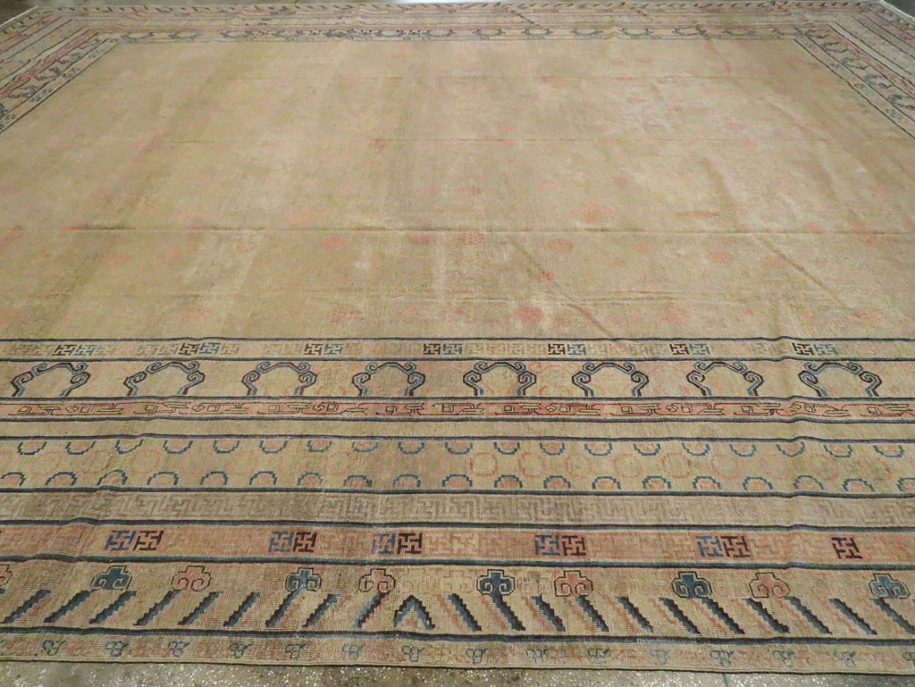 Antique East Turkestan Khotan Oversize Carpet, No.14309 - Gsblank