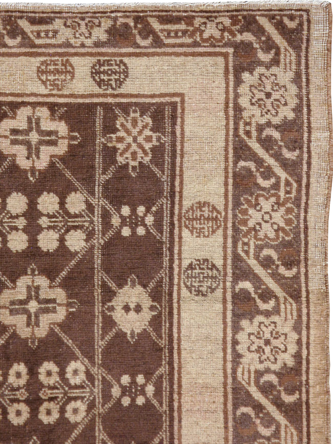 Antique East Turkestan Khotan Carpet, No.14345 - Gsblank