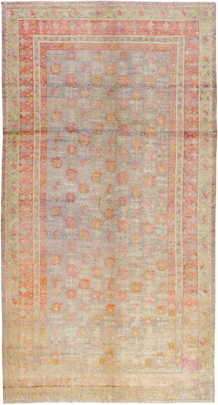 Antique East Turkestan Khotan Carpet, No.14346 - Gsblank