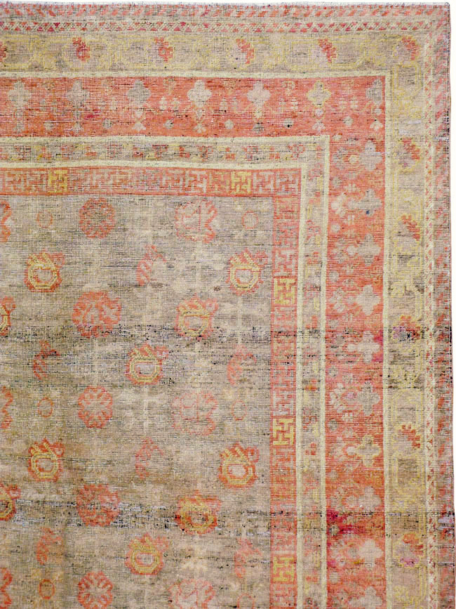 Antique East Turkestan Khotan Carpet, No.14346 - Gsblank