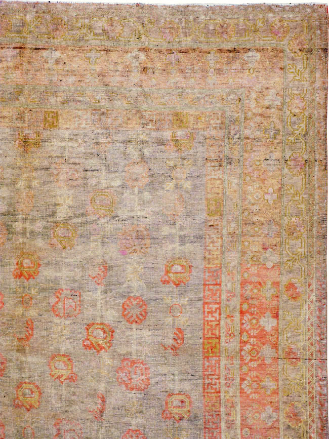 Antique East Turkestan Khotan Carpet, No.14346 - Gsblank