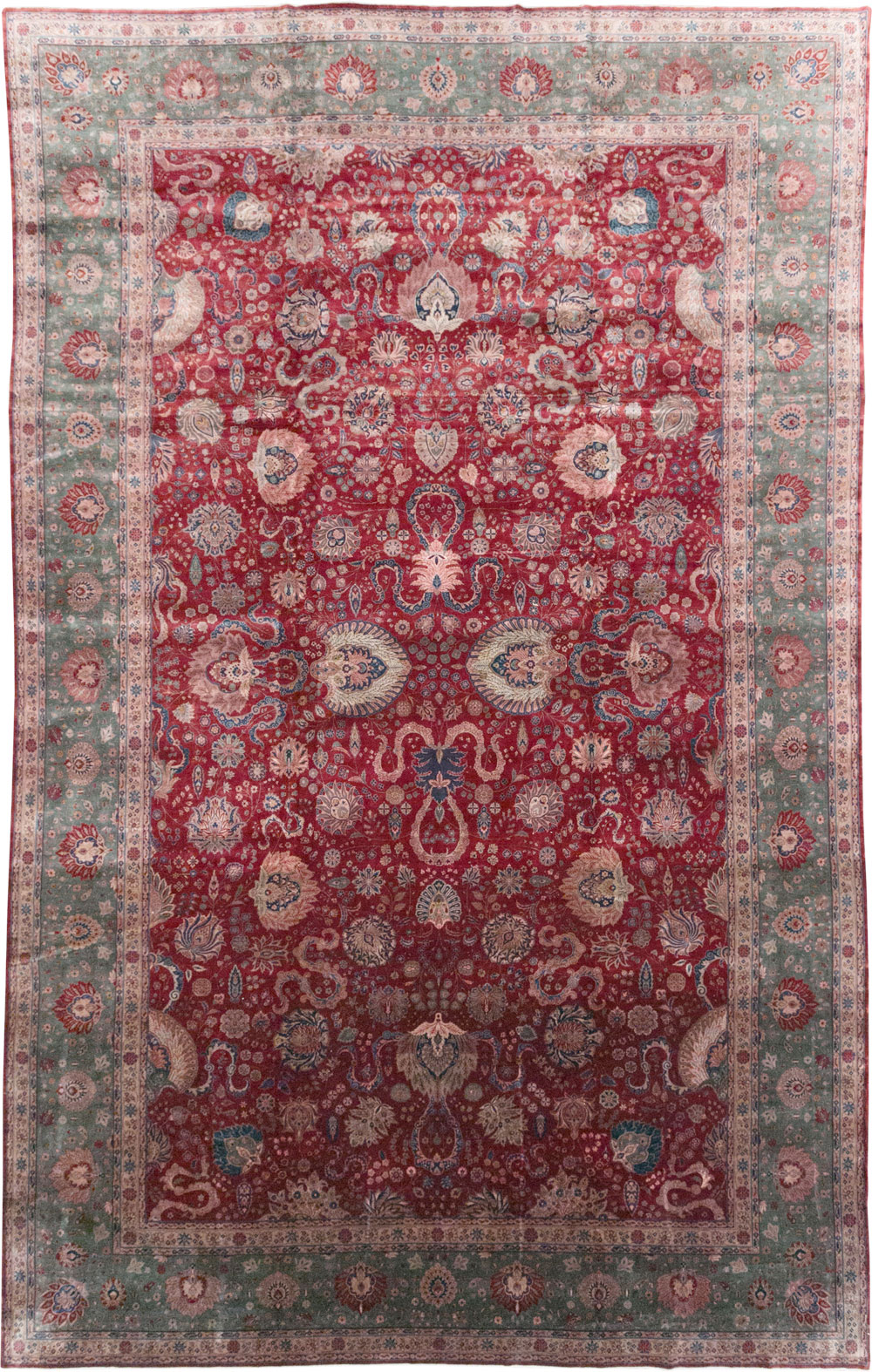 Antique Persian Kashan Large Carpet, No.14369 - Gsblank