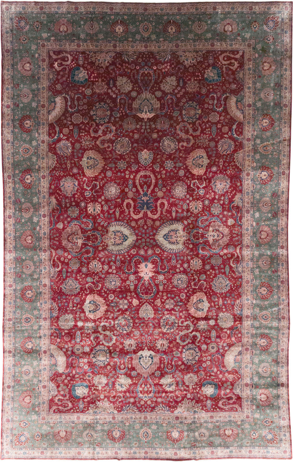 Antique Persian Kashan Large Carpet, No.14369 - Gsblank