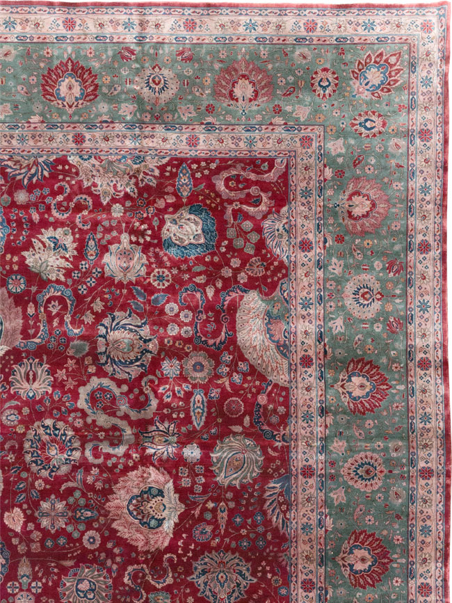 Antique Persian Kashan Large Carpet, No.14369 - Gsblank