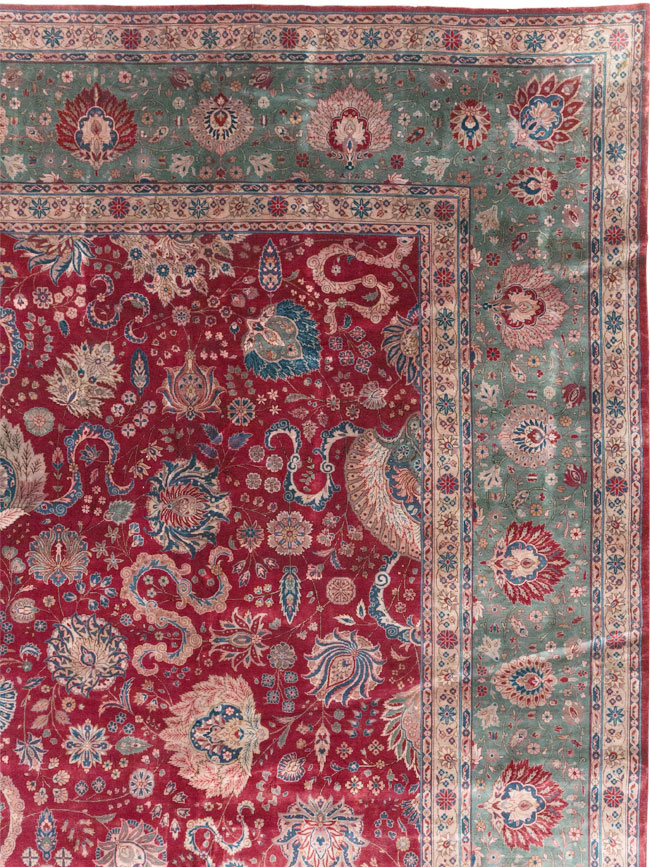 Antique Persian Kashan Large Carpet, No.14369 - Gsblank