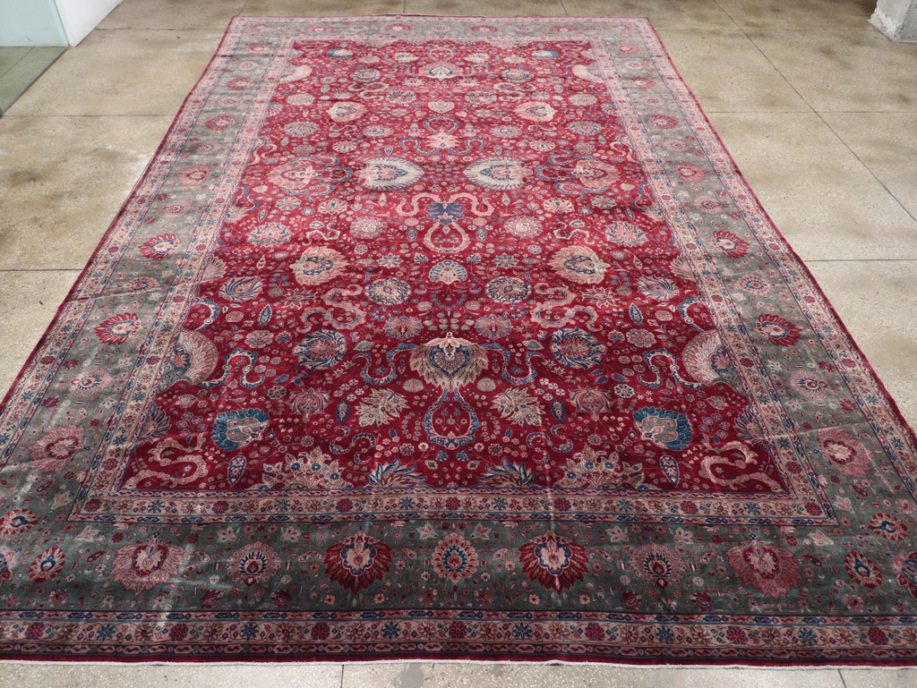 Antique Persian Kashan Large Carpet, No.14369 - Gsblank