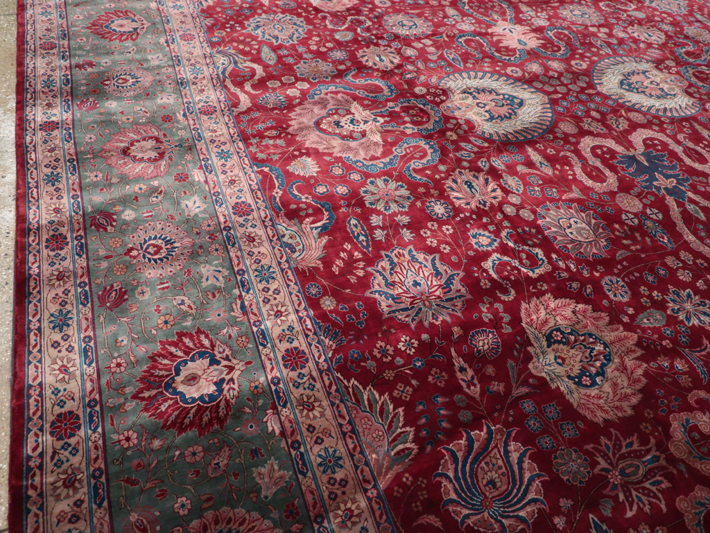 Antique Persian Kashan Large Carpet, No.14369 - Gsblank