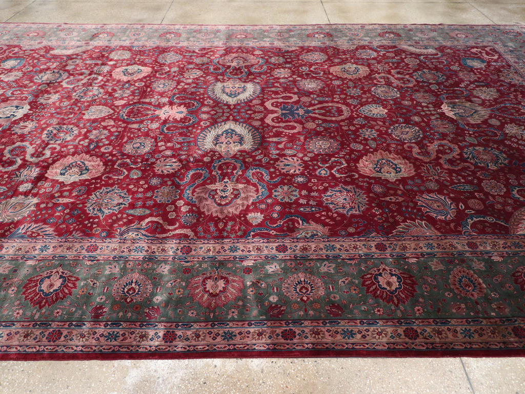 Antique Persian Kashan Large Carpet, No.14369 - Gsblank