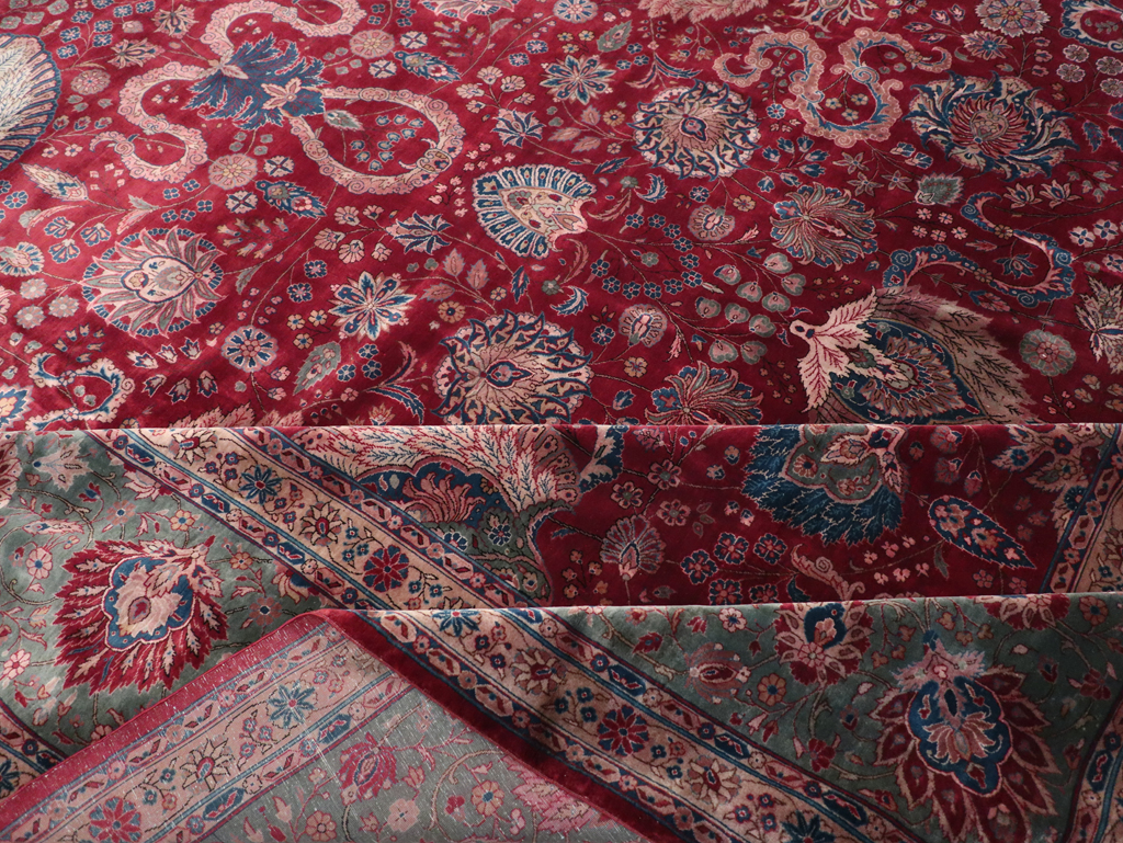 Antique Persian Kashan Large Carpet, No.14369 - Gsblank