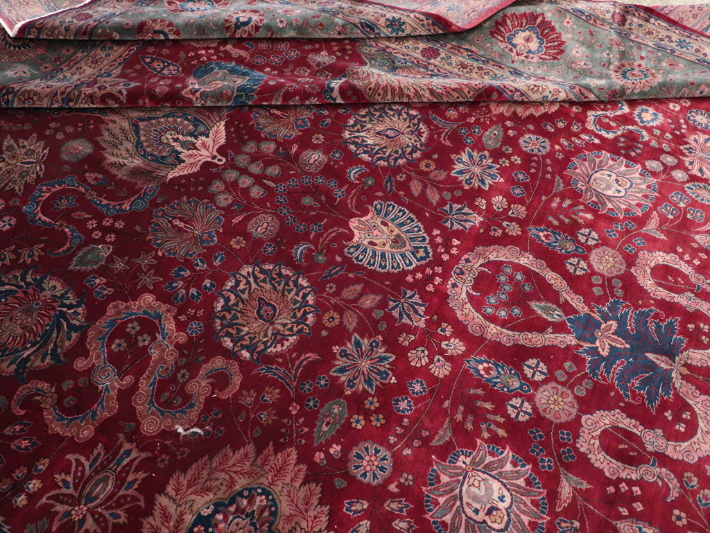 Antique Persian Kashan Large Carpet, No.14369 - Gsblank