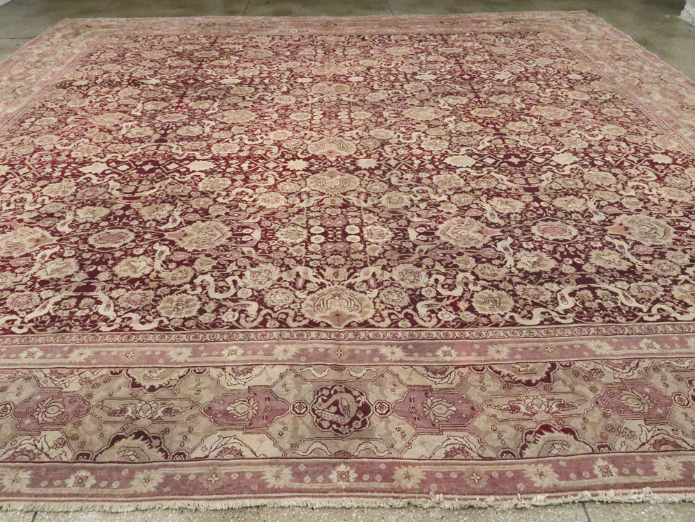 Antique Indian Agra Square Carpet, No.14425 - Gsblank