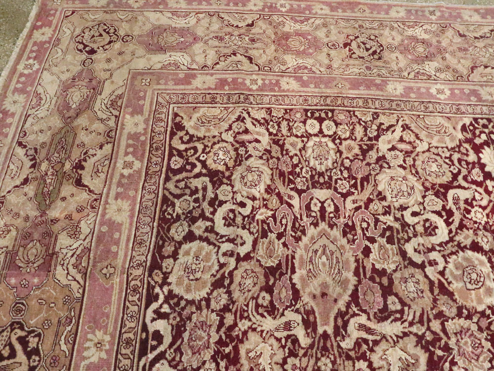 Antique Indian Agra Square Carpet, No.14425 - Gsblank