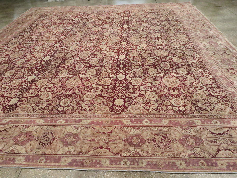 Antique Indian Agra Square Carpet, No.14425 - Gsblank