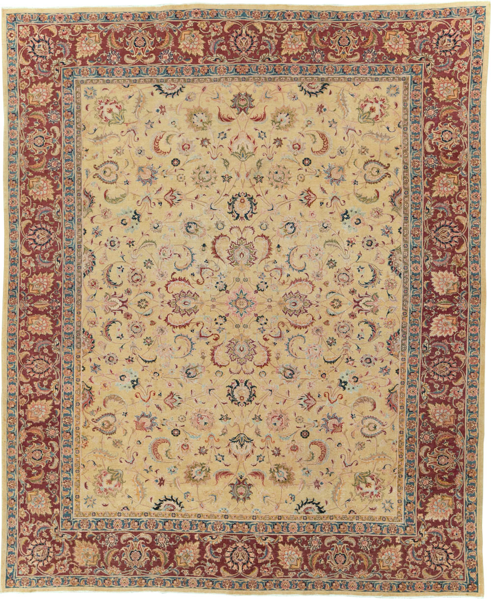 Vintage Persian Tabriz Room Size Carpet, No.14436 - Gsblank