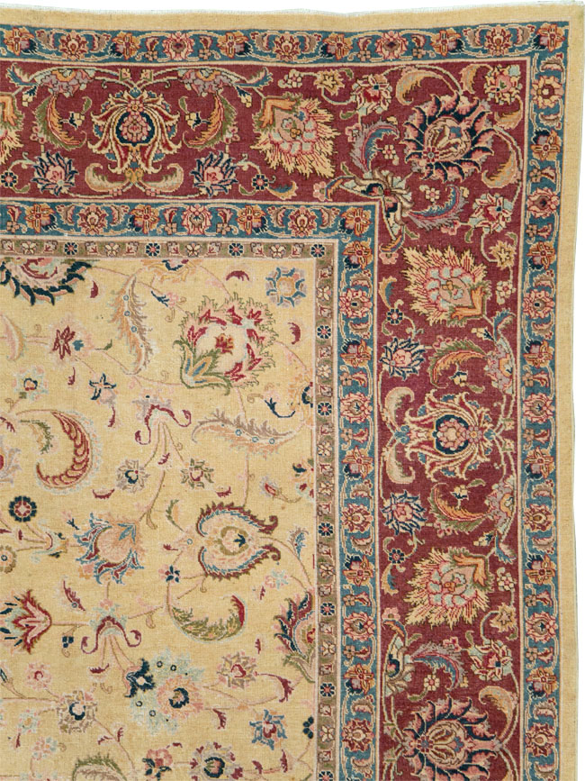 Vintage Persian Tabriz Room Size Carpet, No.14436 - Gsblank